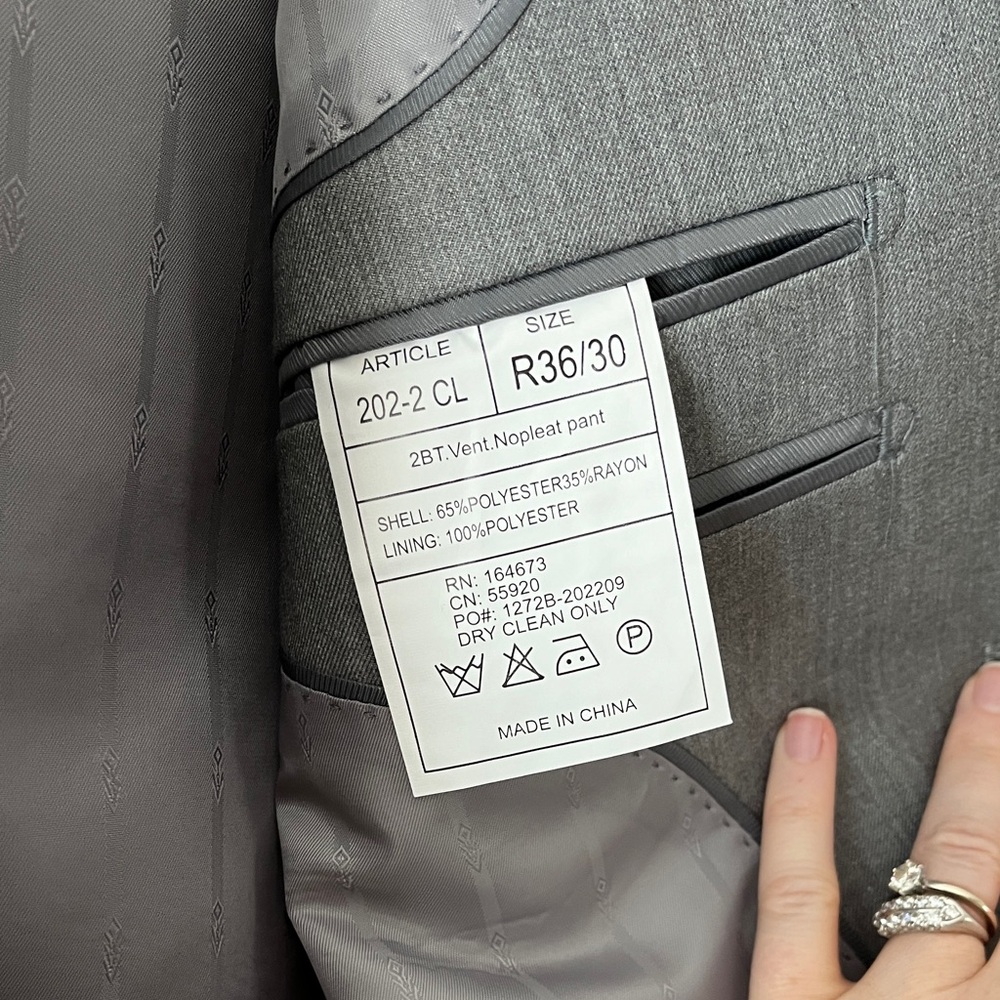 NWT Renoir light gray suit jacket/blazer size 36R - Picture 7 of 9